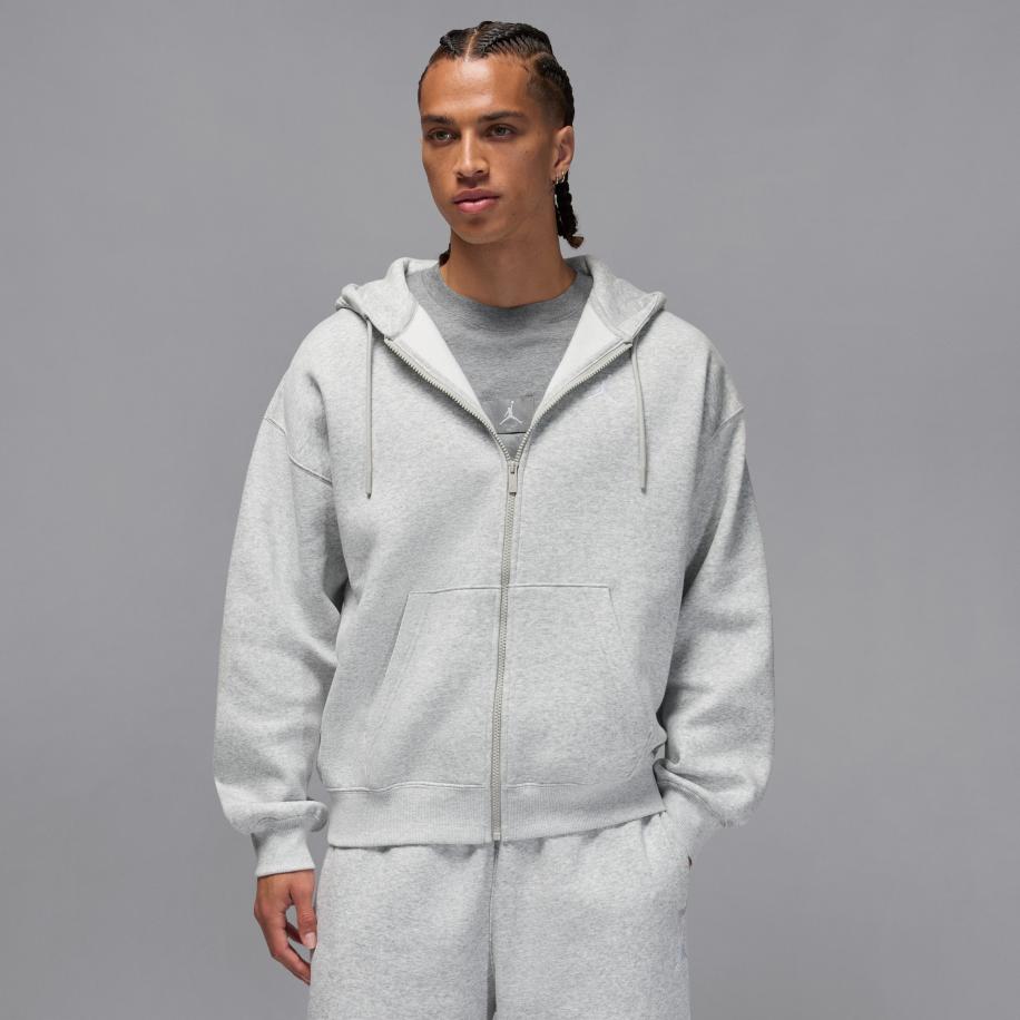 Jordan Brooklyn Fleece oversized hoodie met rits over de hele lengte voor heren - Grijs Grijs