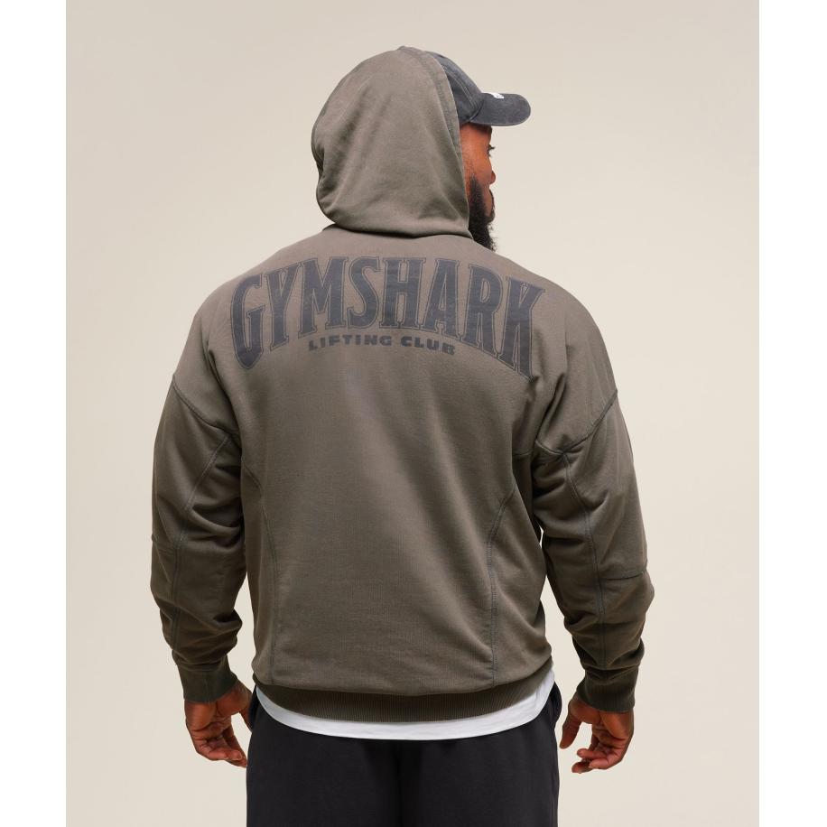 Gymshark Heritage Washed Hoodie Strength Green Groen