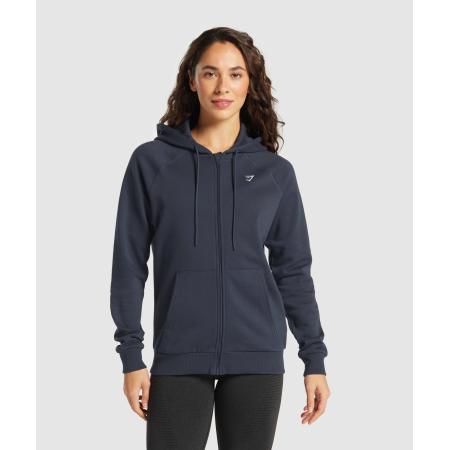 Gymshark Training Fleece Zip Hoodie Heavy Blue
