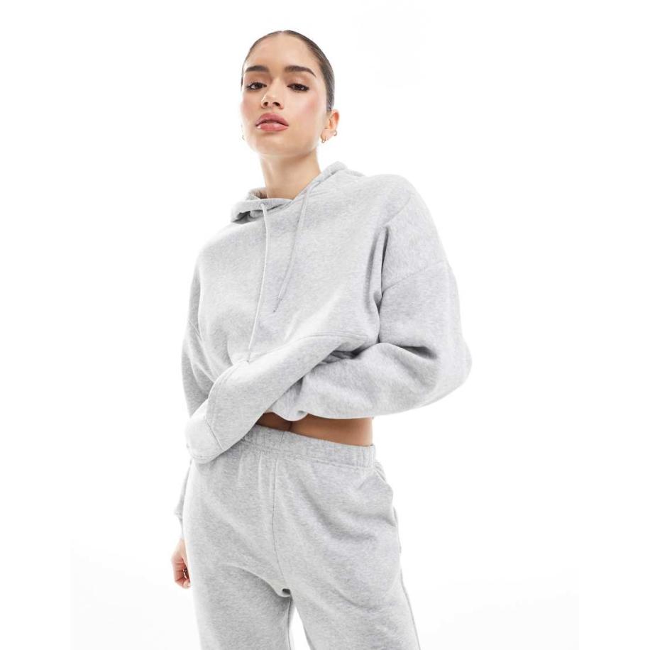 ONLY Hoodie in lichtgrijs gemêleerd, deel van co-ord set Grijs