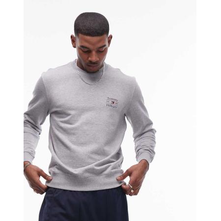 Tommy Hilfiger - Sweatshirt met gestapeld logo in grijs