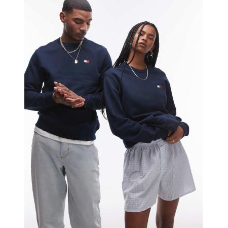 Tommy Jeans - Uniseks sweatshirt met logo in marineblauw