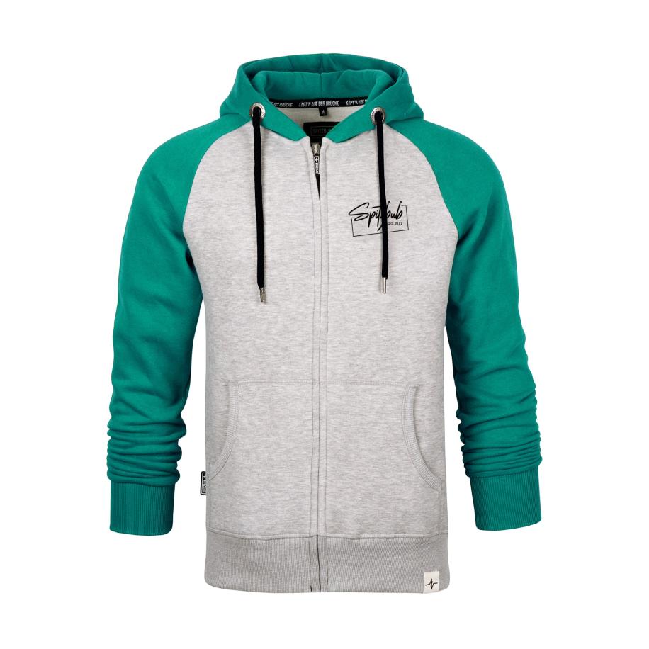 SPITZBUB Sweatvest Oliver lichtgrijs / smaragd / zwart Multicolor