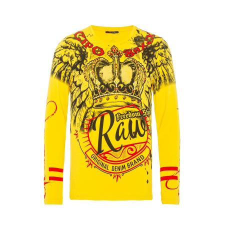 Cipo & Baxx CIPO & BAXX Sweatshirt geel / rood / zwart