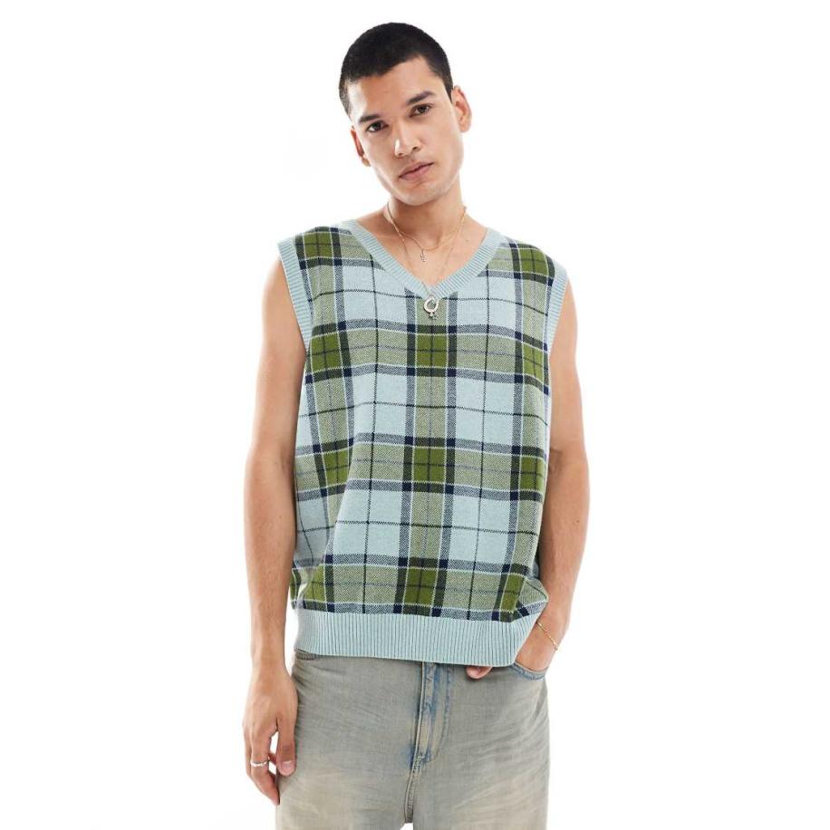 Vans - Almondwood - Geruite spencer in grijs en groen-Veelkleurig Multicolor