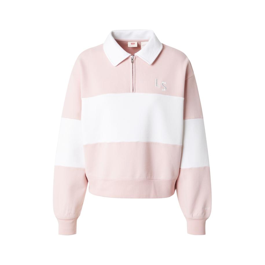 Levi's LEVIS ® Sweatshirt Graphic Banks Quarter-Zip Sweatshirt rosa / wit -