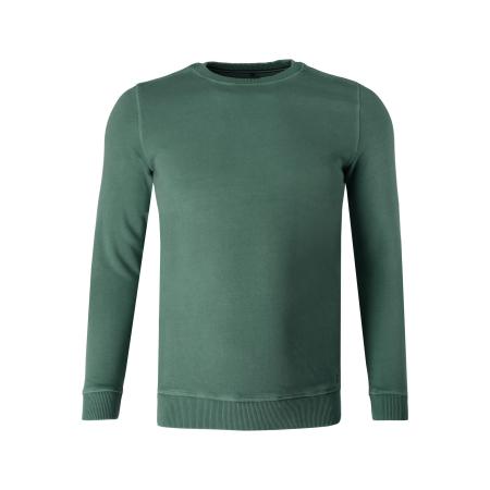 Marvelis Casual Sweatshirt ronde hals donkergroen, Effen