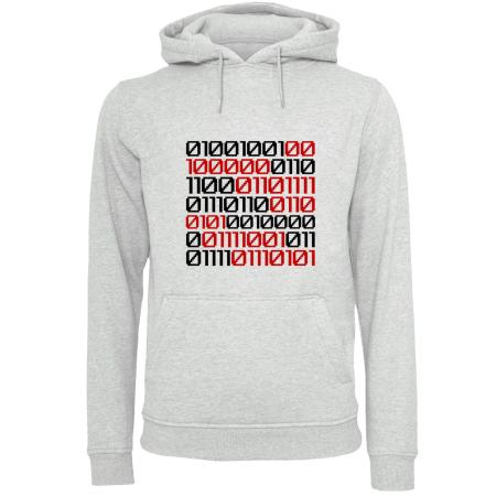 F4NT4STIC F4NT4STIC Sweatshirt I love you 01001001 Binary Code Valentinstag grijs / rood / zwart