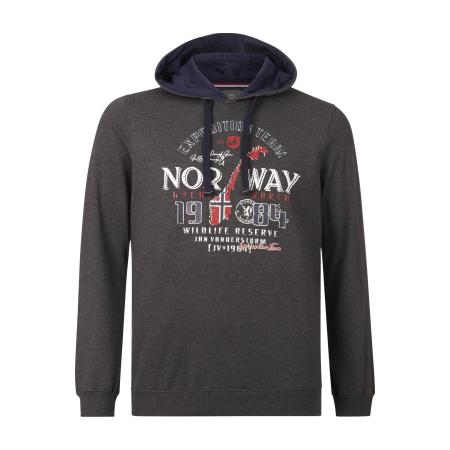 Jan Vanderstorm Hooded Sweatshirt donkergrijs, Bedrukt