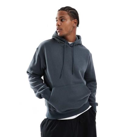 Bershka - Basic hoodie in antraciet-Grijs