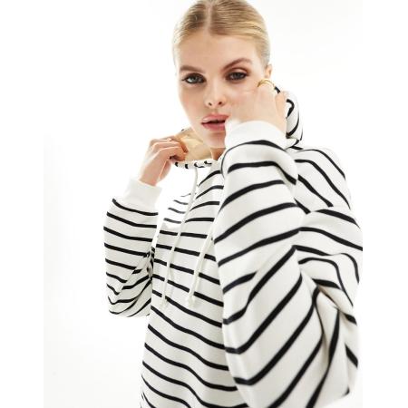 Pieces Superzachte lichtgewicht hoodie met marineblauwe strepen-Veelkleurig