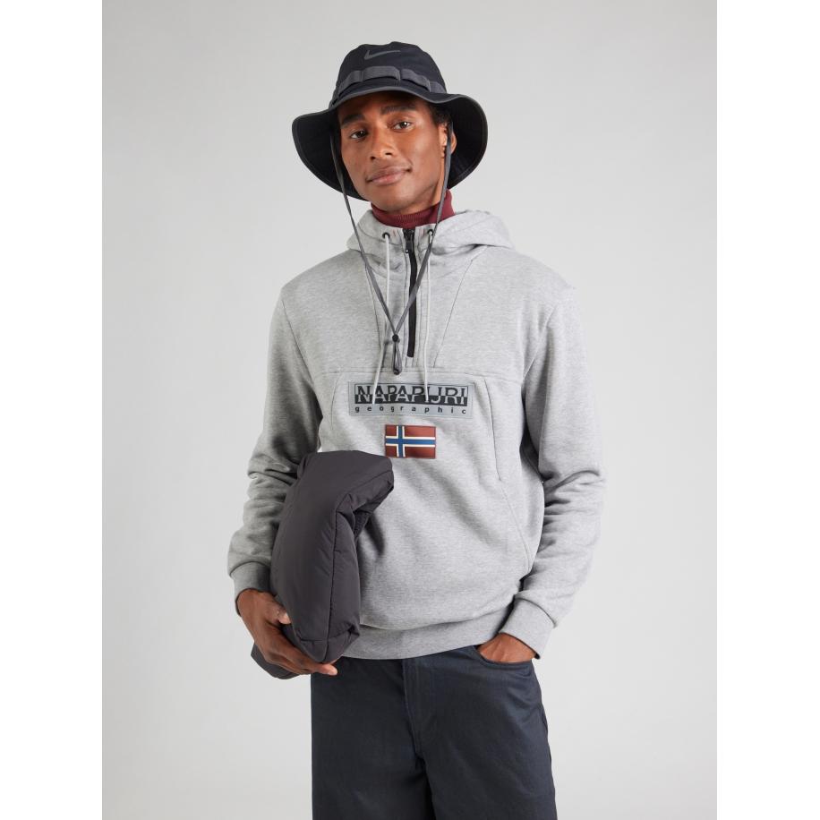 Napapijri NAPAPIJRI Sweatshirt BURGEE HZH 2.0 blauw / grijs gemêleerd / karmijnrood / zwart -