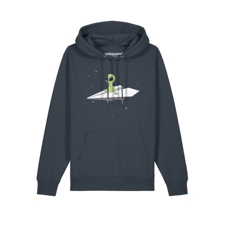 Watapparel Watapparel Sweatshirt Alien on a paper plane antraciet / gemengde kleuren