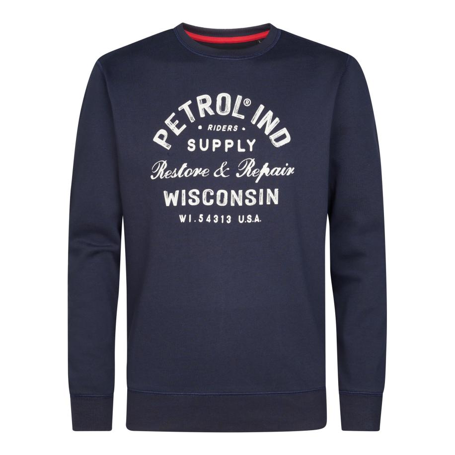 Petrol Industries Petrol Industries Sweatshirt blauw / wit -