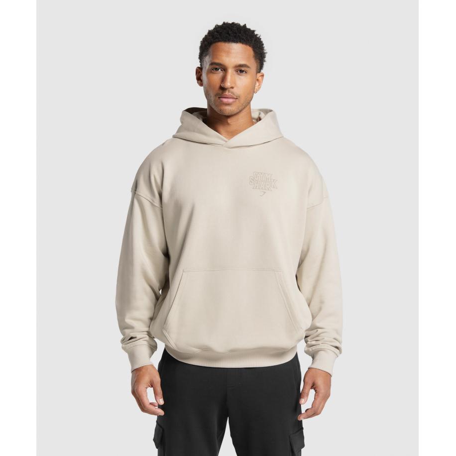 Gymshark Stacked Hoodie Pebble Grey Grijs