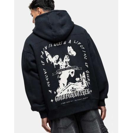 Good For Nothing - Hoodie met ruiterprint op de achterkant in zwart