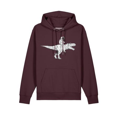 Watapparel Watapparel Sweatshirt Astronaut on T-Rex donkerrood / zwart / wit