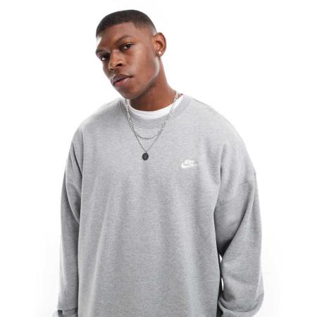 Nike - Club - Oversized sweatshirt van badstof in grijs
