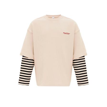 VAMOS CLO VAMOS CLO Sweatshirt lichtbeige / stone grey / rood / zwart