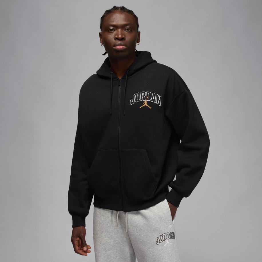 Jordan Brooklyn Fleece oversized hoodie met rits over de hele lengte voor heren - Zwart Zwart