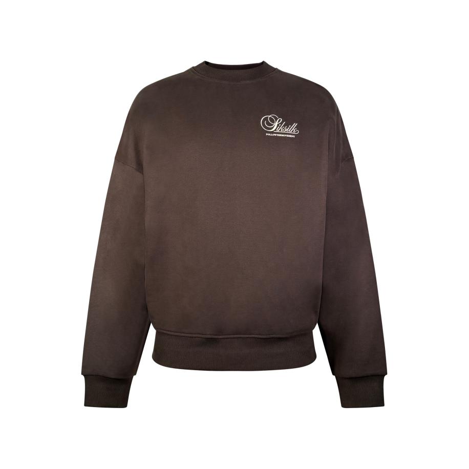 SikSilk SikSilk Sweatshirt bruin / wit -
