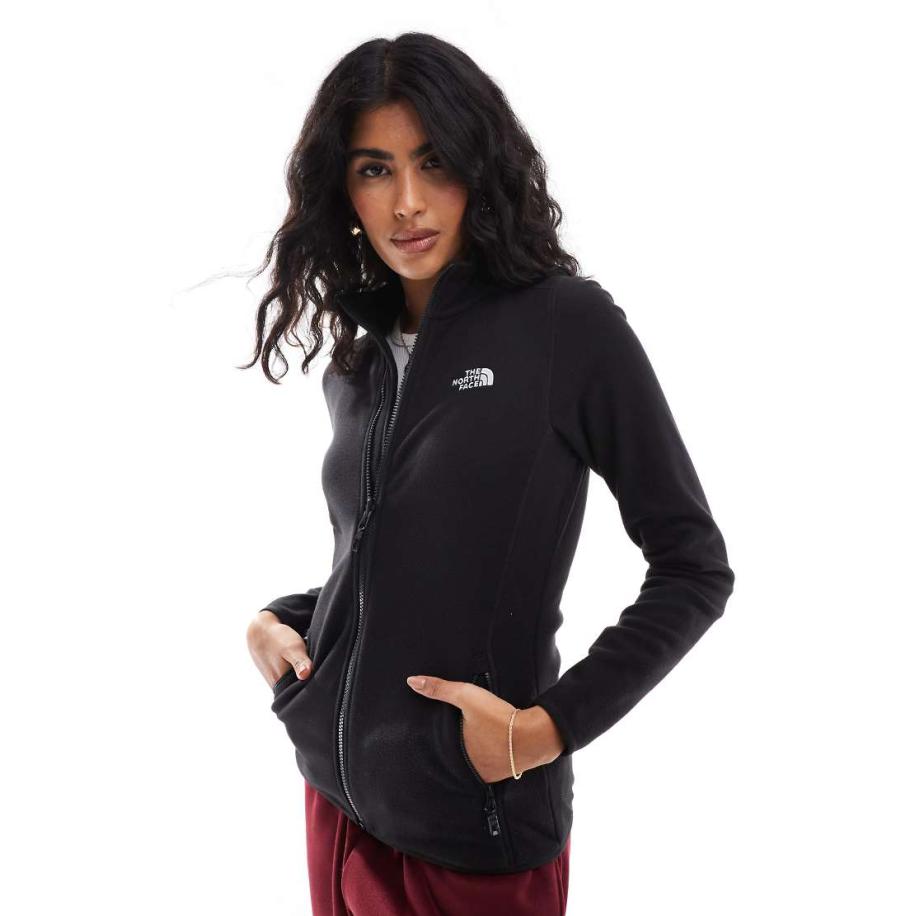 The North Face Glacier 100 Fleece met ritssluiting in zwart Zwart