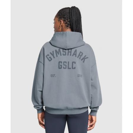 Gymshark GSLC Graphic Oversized Hoodie Iron Blue