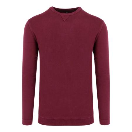 Marvelis Casual Sweatshirt ronde hals bordeaux, Gestructureerd
