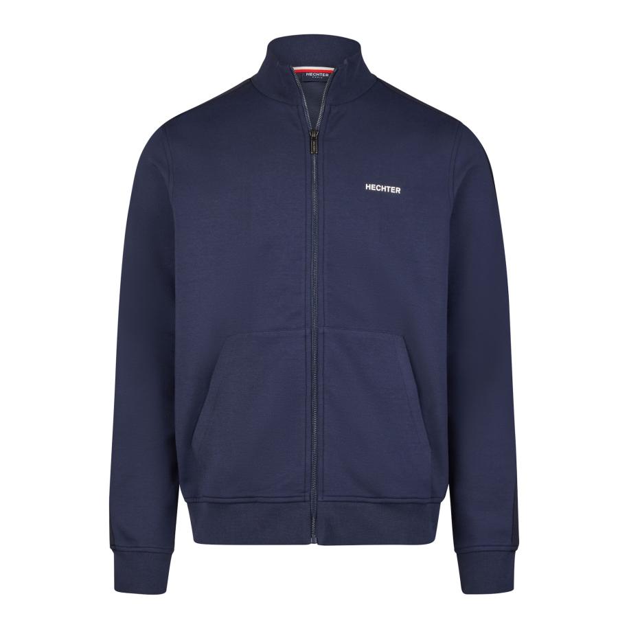 HECHTER PARIS HECHTER PARIS Sweatvest donkerblauw / bloedrood / wit -