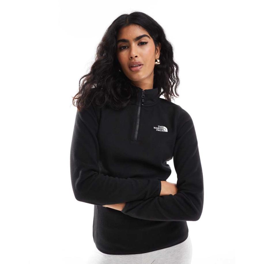 The North Face Glacier 100 Fleecetop met 1/4 rits in zwart Zwart