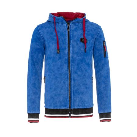 Cipo & Baxx CIPO & BAXX Sweatvest blauw / rood / zwart