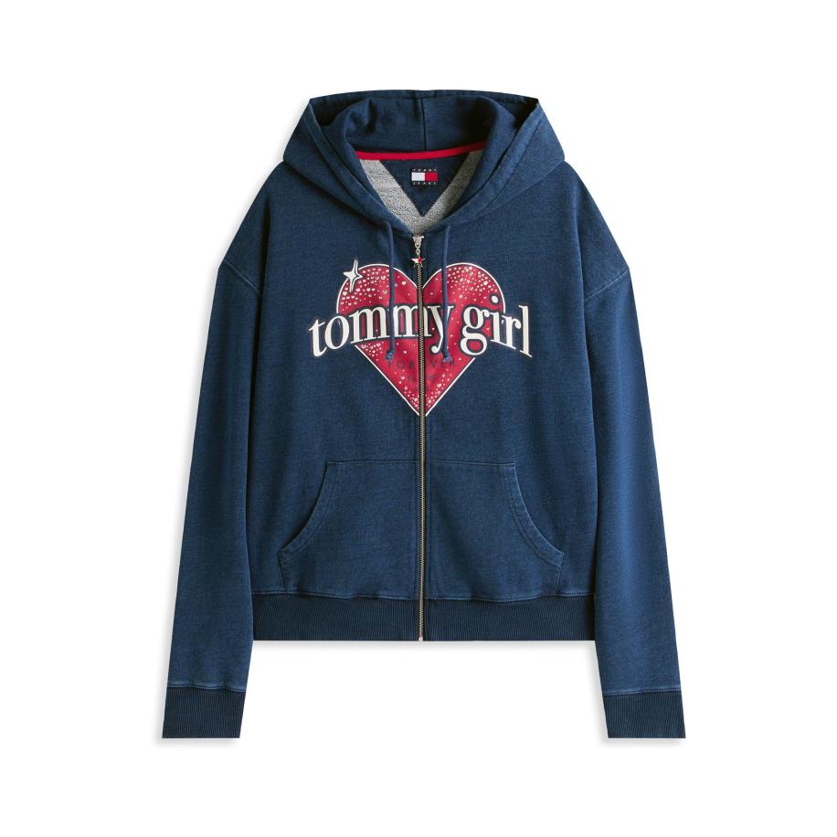 Tommy Jeans Tommy Jeans Sweatvest navy / magenta / wit -