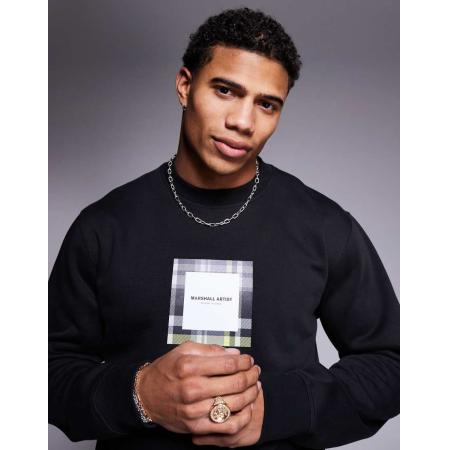 Marshall Artist - Carter - Sweatshirt met geruit detail in zwart