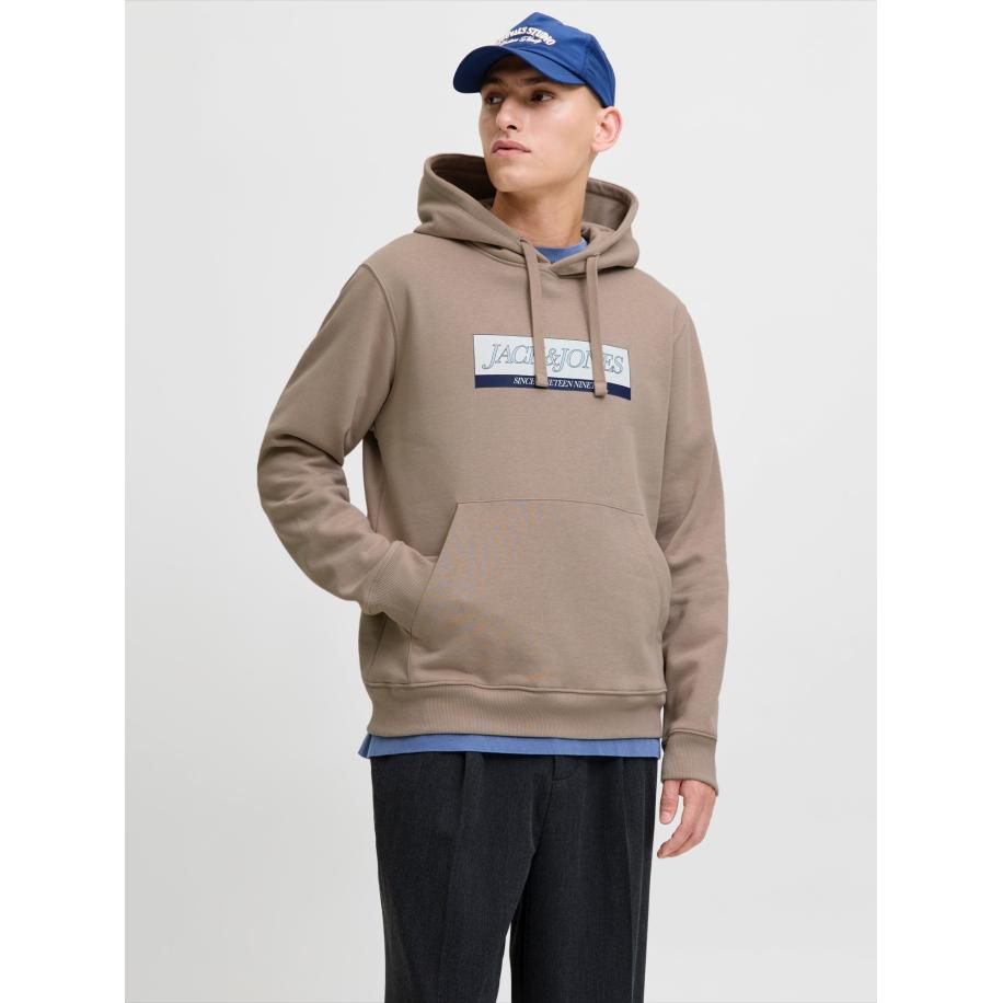 Jack & Jones JACK & JONES Sweatshirt JORINWOOD navy / lichtbruin / wit -