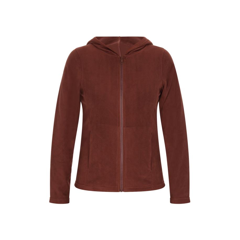 LOMASI LOMASI Fleece jas kastanjebruin -