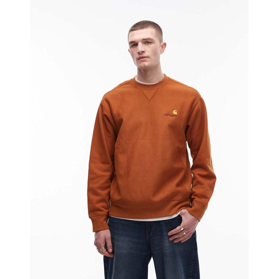 Carhartt WIP - American Script - Sweatshirt in gebrand oranje Oranje