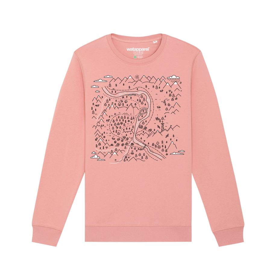 Watapparel Watapparel Sweatshirt Landschaft rosa / zwart / wit -