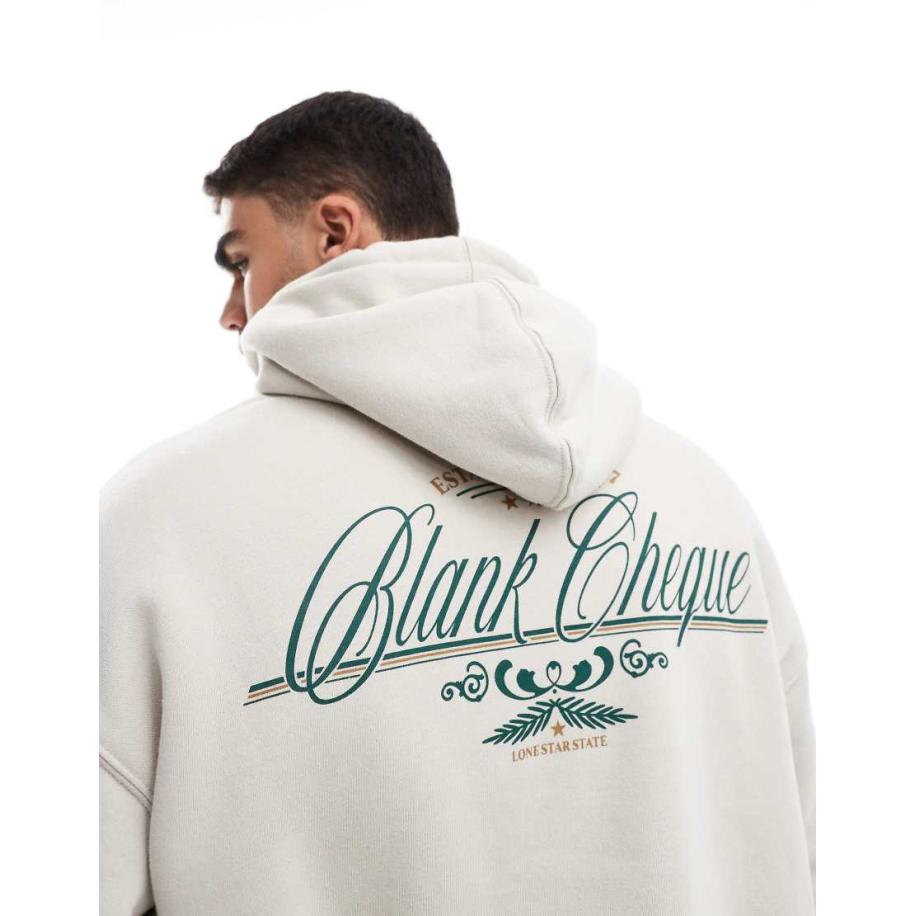 Cotton On - Rechte hoodie met print in crème-Neutraal Multicolor