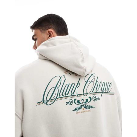 Cotton On - Rechte hoodie met print in crème-Neutraal