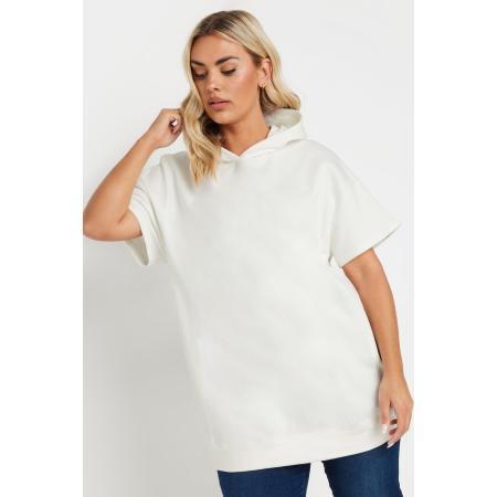 Yours Hoodie Van Katoen Met Korte Mouwen In Wit Size 54-56