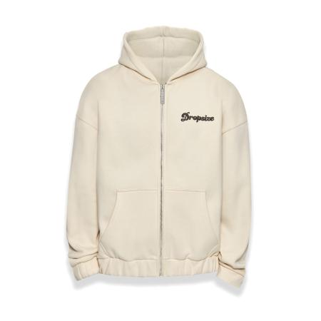 Dropsize Sweatvest Dream Without Fear beige / zwart gemêleerd