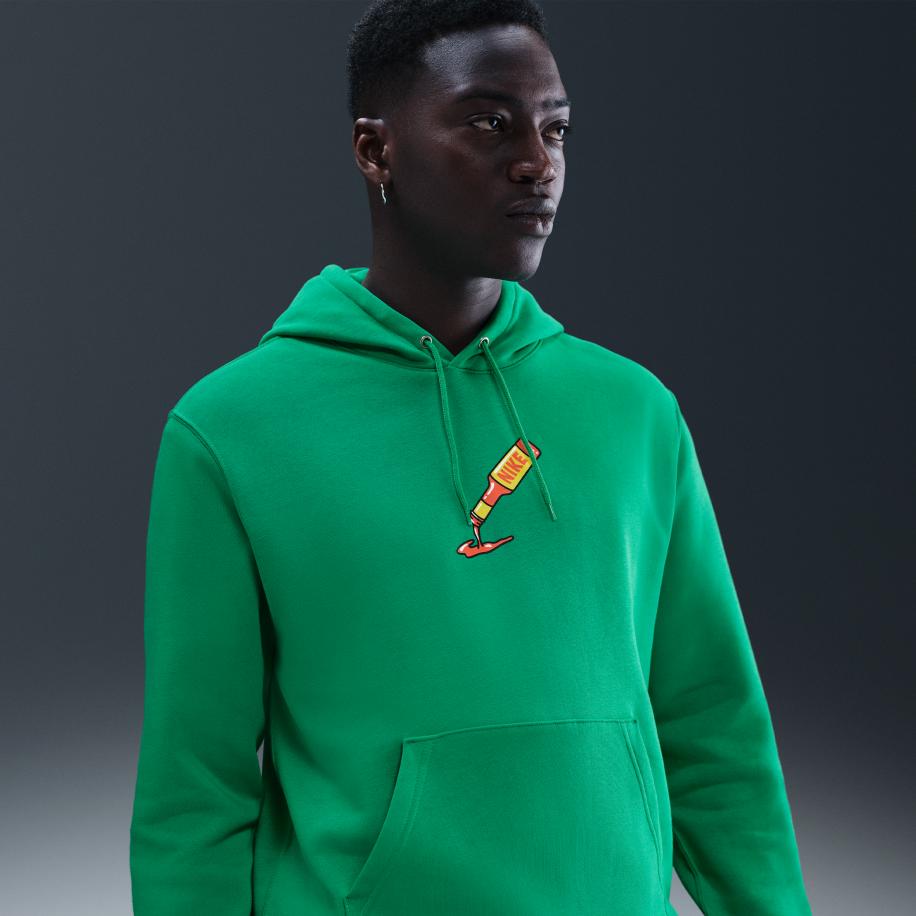 Nike Club Sole Food fleedehoodie - Groen Groen