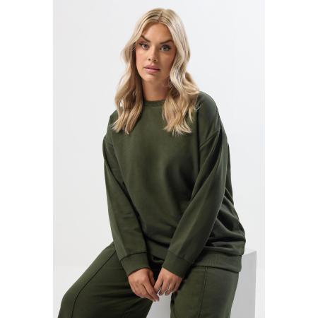 Yours Curve Khaki Groene Sweatshirt Size 62-64