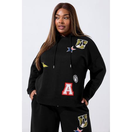 Limited Collection Curve Black Varsity Badge Print Hoodie Size 58-60