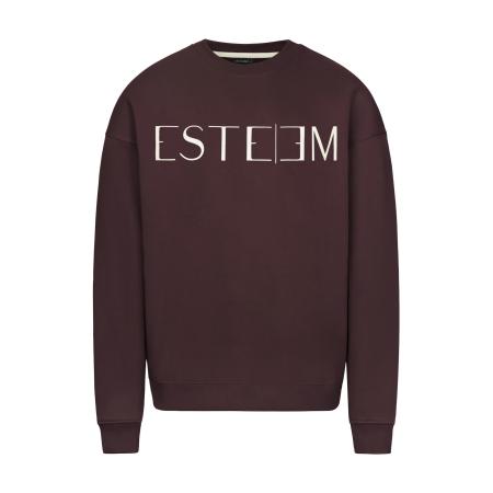 ESTEEM ESTEEM Sweatshirt donkerbruin / wit