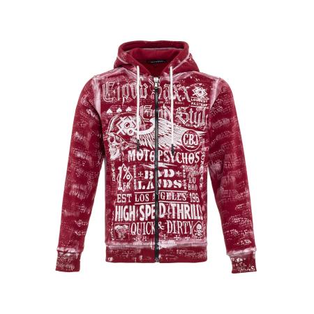 Cipo & Baxx CIPO & BAXX Sweatvest donkerrood / wit