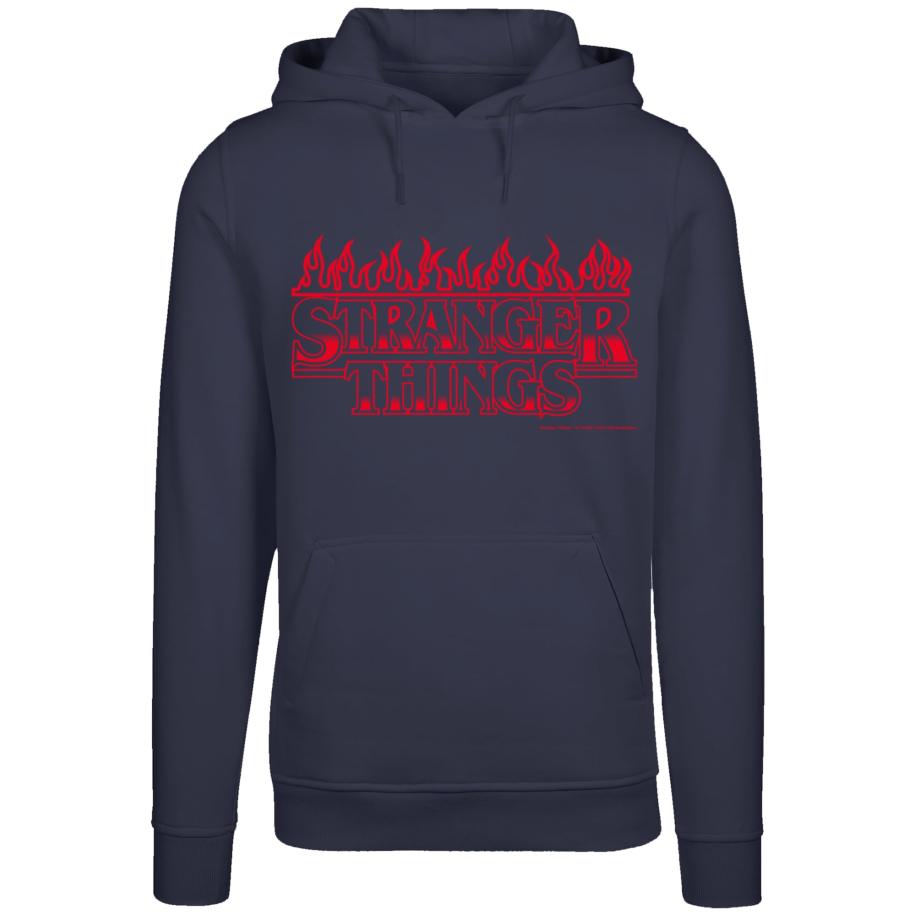 F4NT4STIC Sweatshirt Stranger Things Flames Netflix TV Series donkerblauw / rood Blauw