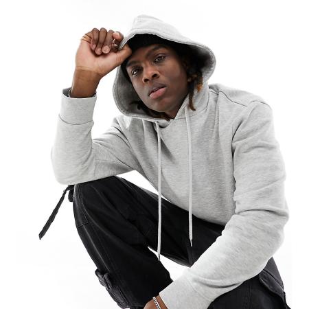 COLLUSION - Hoodie in gemeleerd grijs