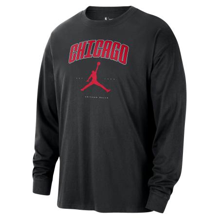 Chicago Bulls Essential Jordan NBA-herenshirt met lange mouwen - Zwart