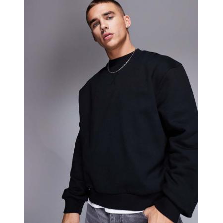 ASOS DESIGN - Premium - Boxy oversized sweatshirt van zware 400gsm stof in zwart